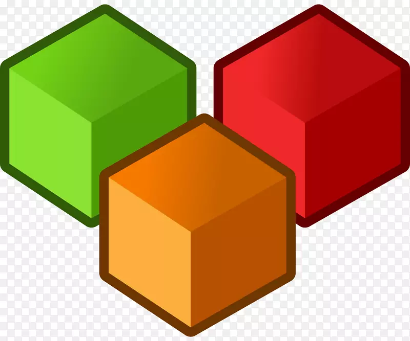立方体形状剪贴画彩色方块