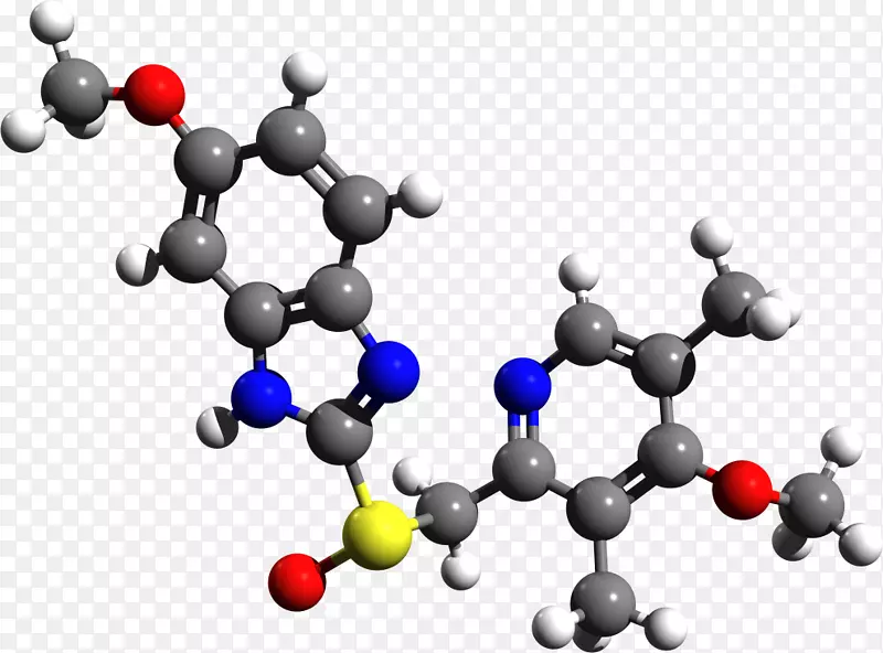 奥美拉唑药物胃食管反流病氧考酮结构配方-原子