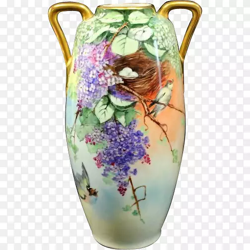 陶瓷花瓶罐瓷手绘鸟