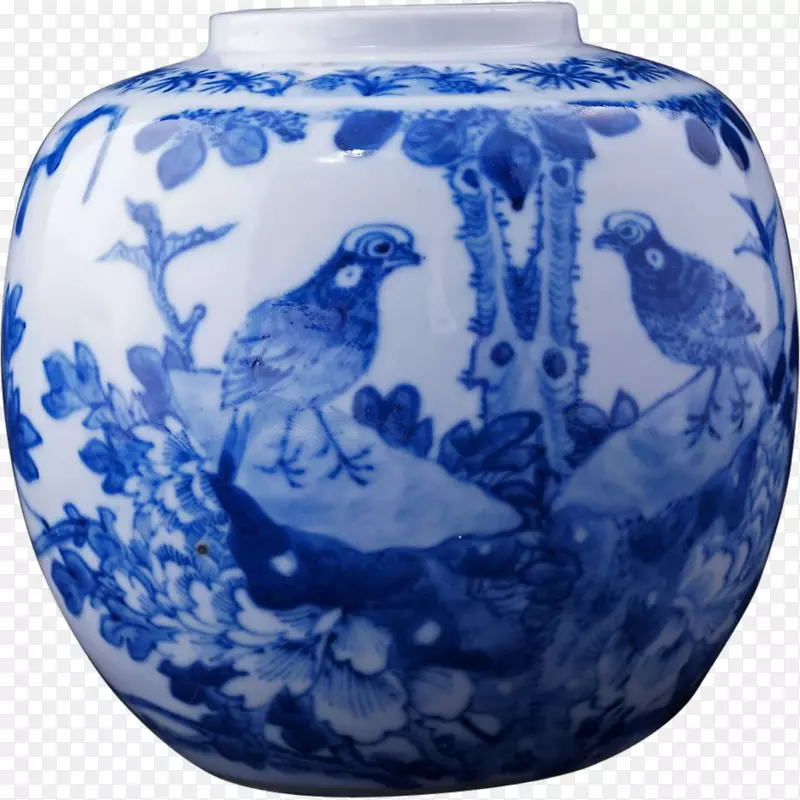 陶瓷青花陶器20世纪手绘鸟