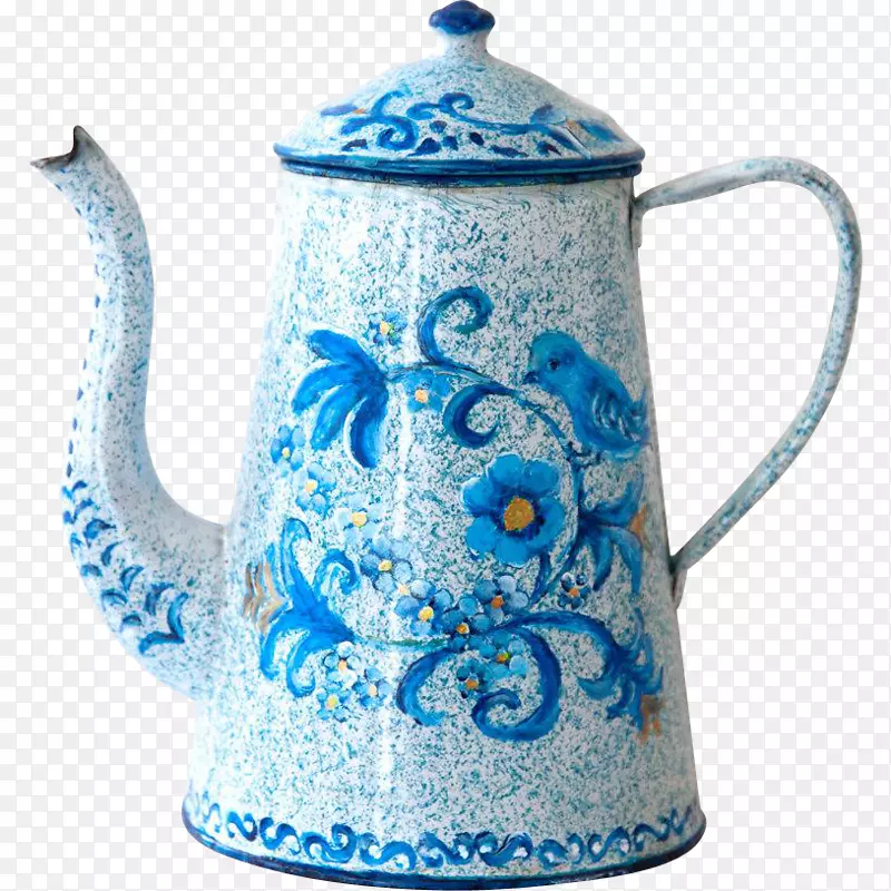 陶瓷茶壶瓷壶杯手绘鸟