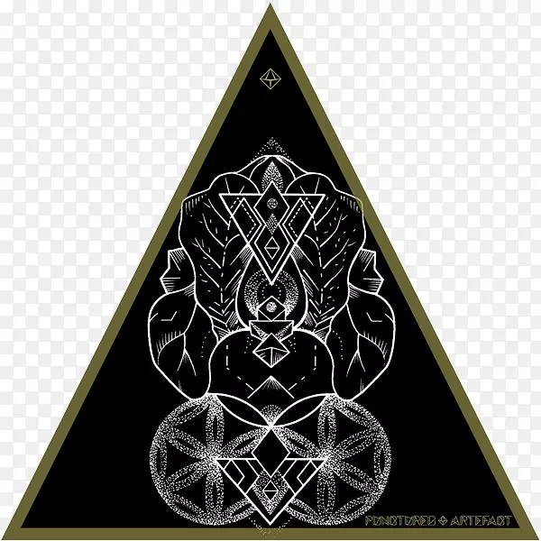 神圣几何符号重叠圆网格六边形几何阴影