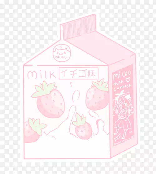 粉红花瓣草莓奶