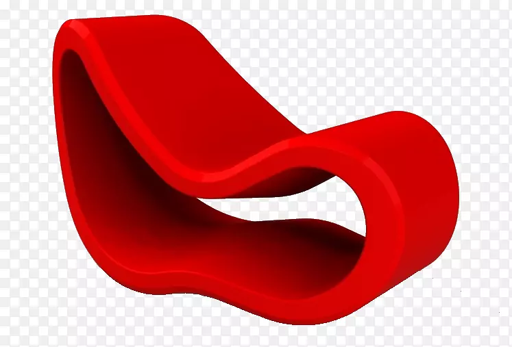 家具椅-红色曲线