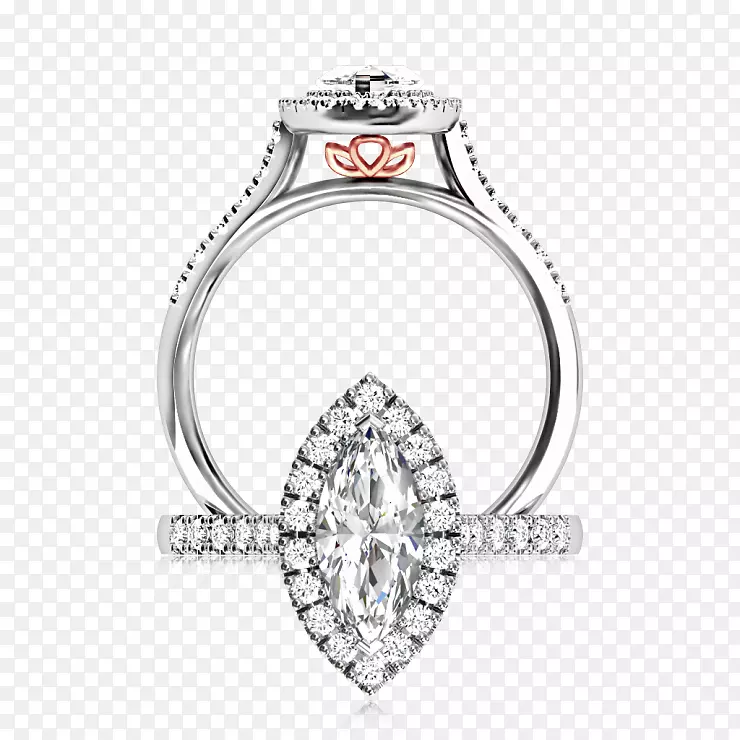 珠宝订婚戒指钻石宝石光环