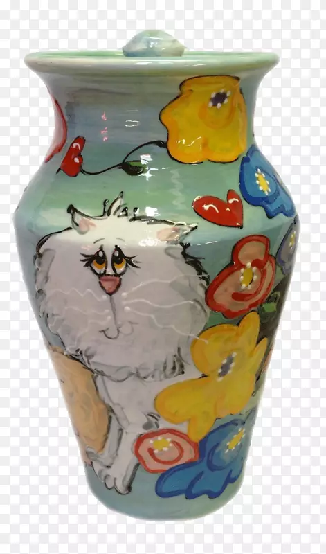 陶瓷花瓶壶餐具陶器手绘小狗