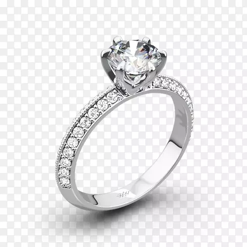 订婚戒指钻石切割结婚戒指金丝边