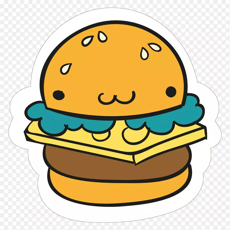 汉堡包，快餐，炸薯条，贴纸，汉堡王-汉堡剪贴画