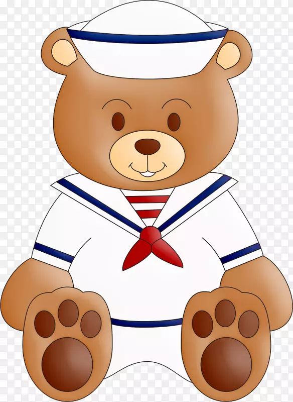 水手熊-水彩画熊