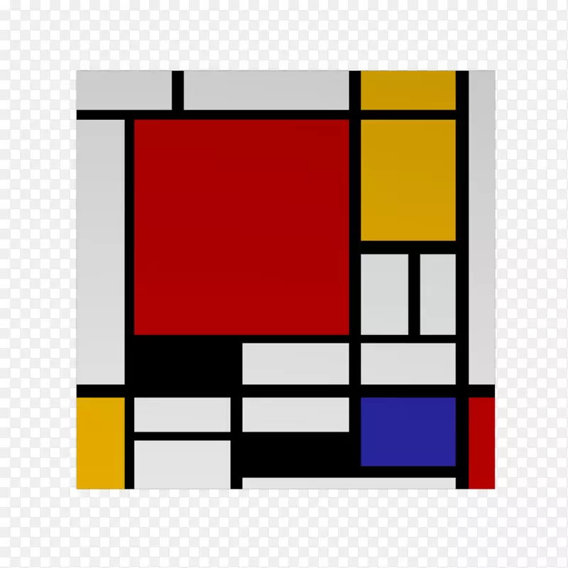 构图II红色，蓝色和黄色组合与红色，黄色，蓝色和黑色德斯蒂吉尔绘画艺术家.构图设计