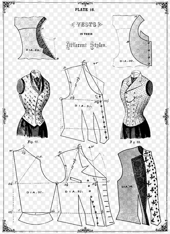 服装缝纫背心图案实用图片