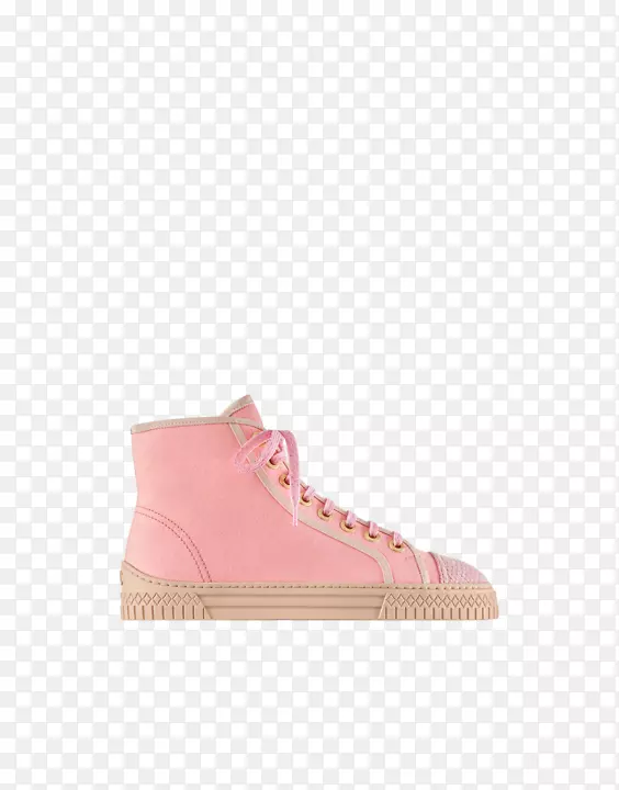 香奈儿鞋运动鞋靴粉红色布