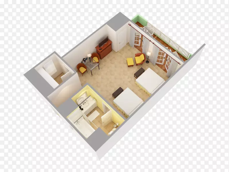 平面图日出屋房公寓-3D住宅