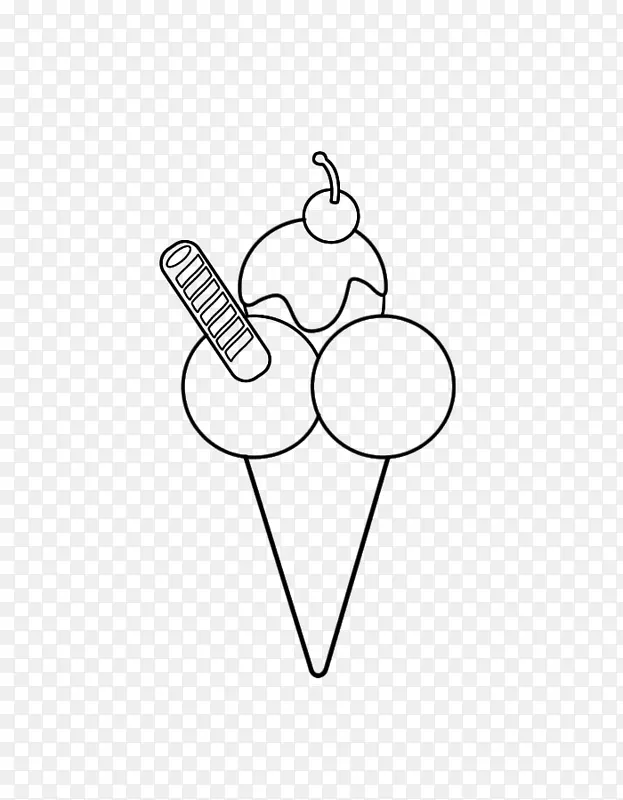 冰淇淋圆锥形冰淇淋画kleurplaat儿童绉
