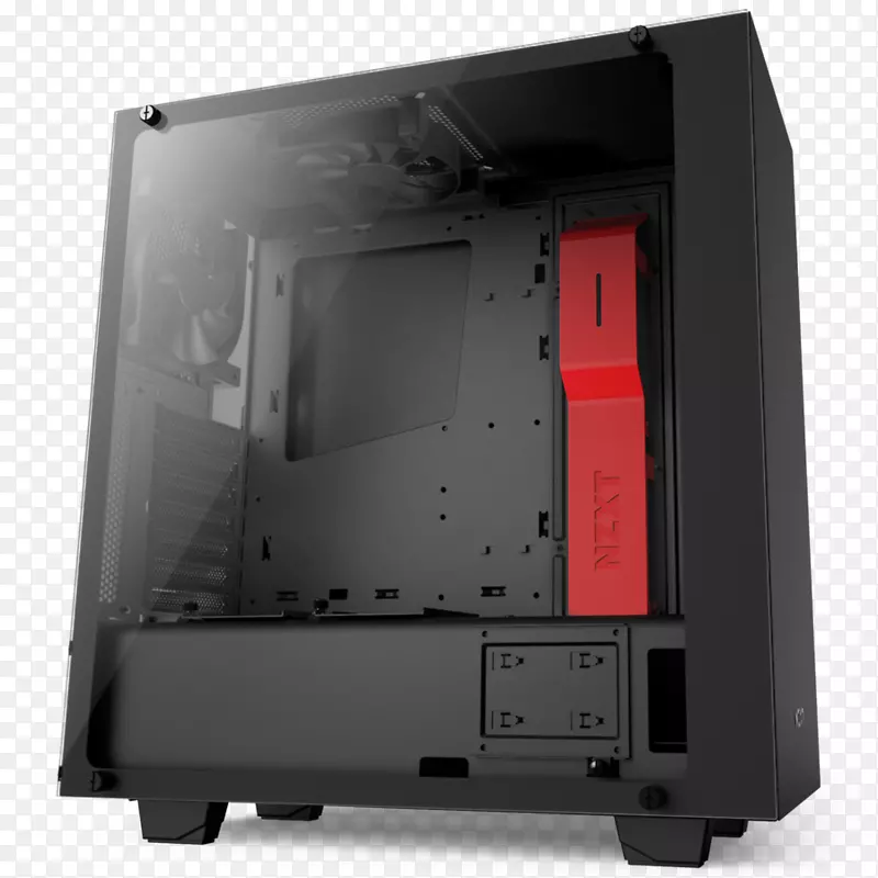 电脑机箱和外壳nzxt microatx微型ITX-黑色和红色