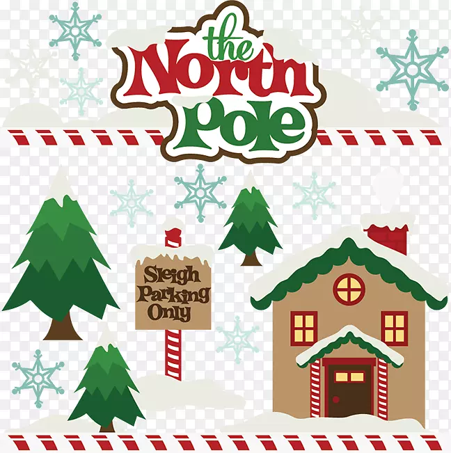 北极圣诞老人工作室圣诞老人剪贴画.邮戳
