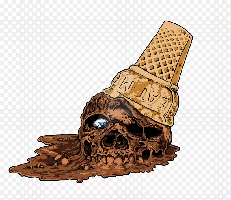 冰淇淋锥头骨那不勒斯冰淇淋-美味巧克力