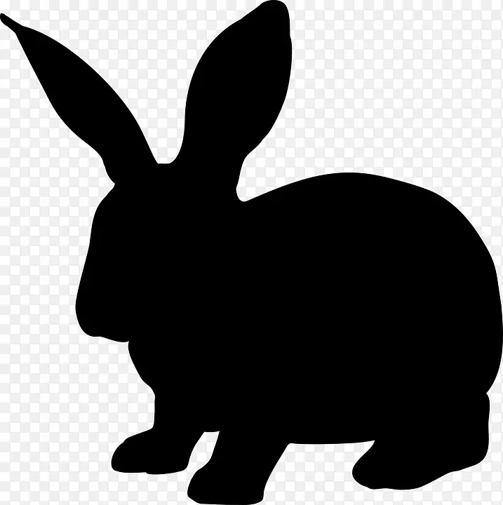 兔剪影兔剪贴画-兔载体