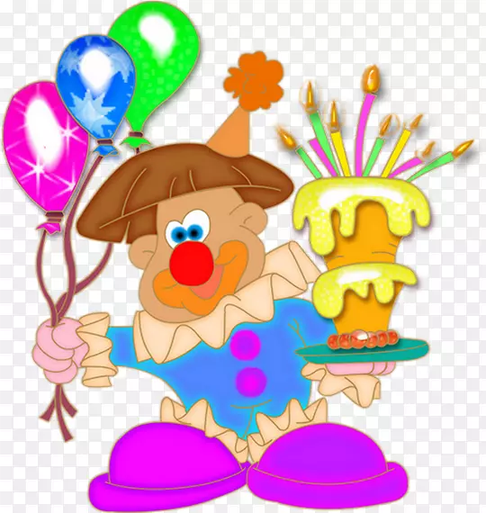 生日蛋糕画-快乐小丑