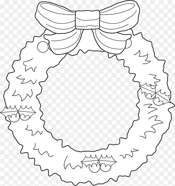 圣诞花环剪贴画-简单花环