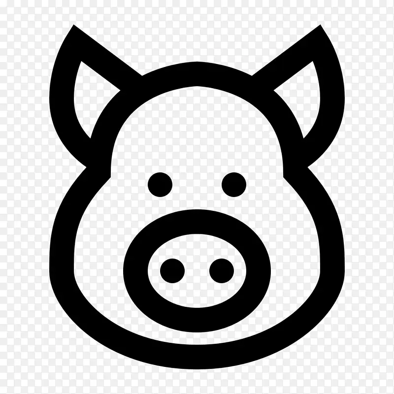 计算机图标hereford猪符号-猪鼻子