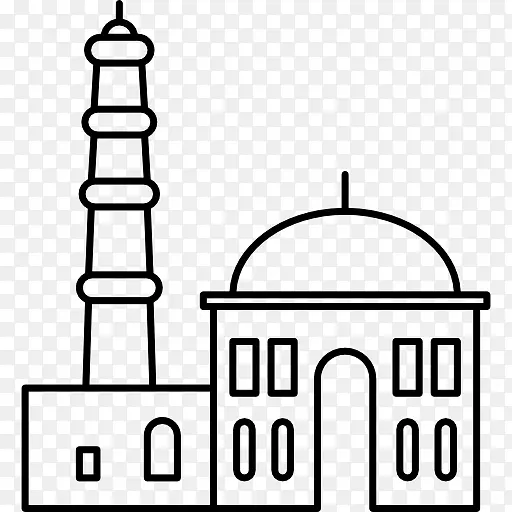 Qutb Minar尖塔计算机图标纪念碑-德里