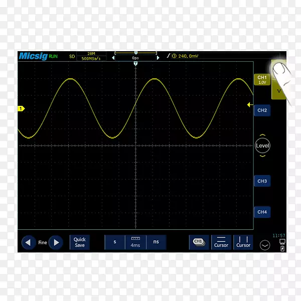 电子示波器带宽采样率波形梯度分割线