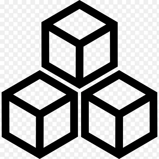 立方体几何形状计算机图标几何图形块标志