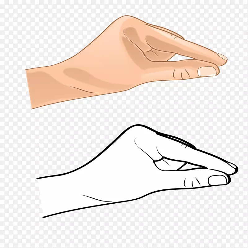 手绘设计模拟手指手势