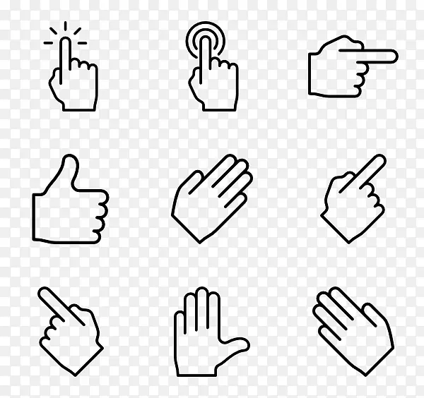 电脑图标符号手势手指手势