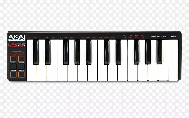 电脑键盘，笔记本电脑，MIDI键盘，MIDI控制器，Akai-钢琴键