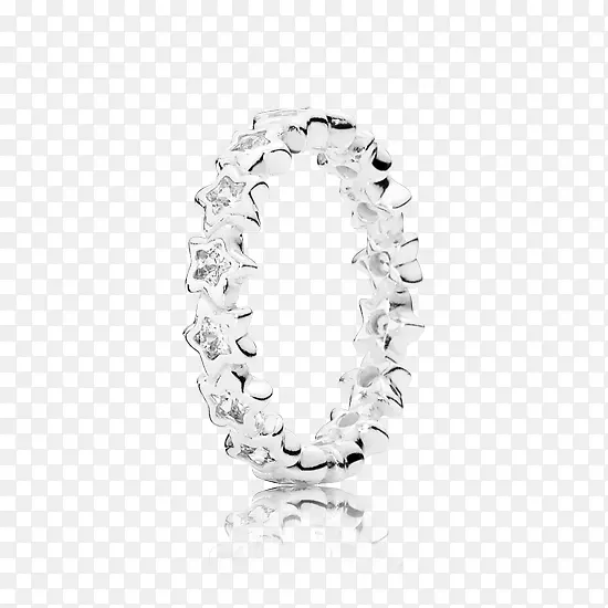 潘多拉立方氧化锆首饰戒指纯银星闪闪发光