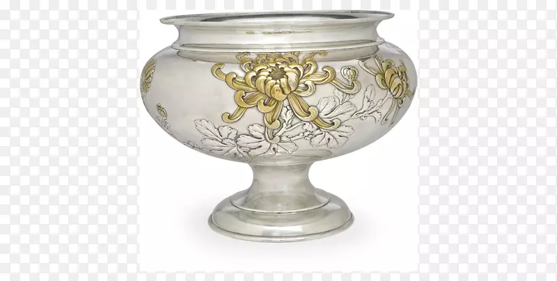 银花瓶铜玻璃青铜贵金属