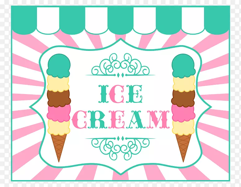圣代冰淇淋圆锥形冰淇淋店-个性化横幅
