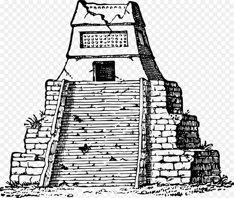 El Castillo，Chichen Itza中美洲金字塔，埃及金字塔，玛雅文明，Aztec-卡通金字塔