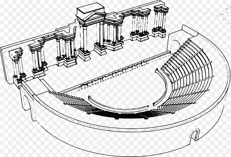 罗马剧院帕尔米拉剪贴画-小麦花环