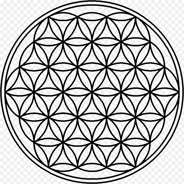 重叠圆圈，网格，神圣几何，几何形状，水泡.纹身图案