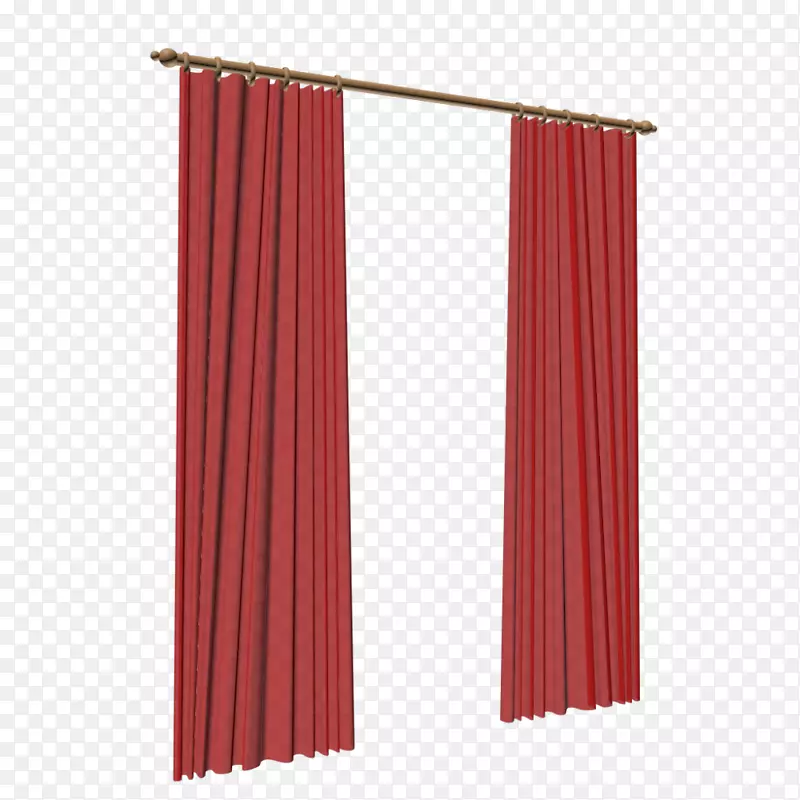 窗户处理窗帘室内设计服务房-红色窗帘