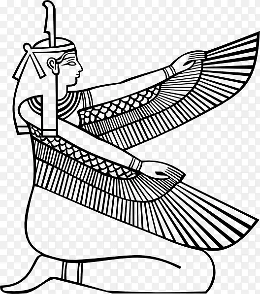 古埃及着色书玛特女神-埃及法老
