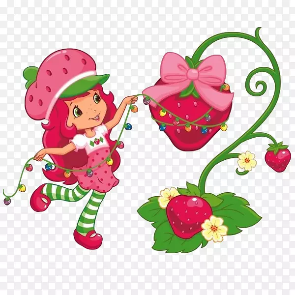 草莓奶油蛋糕剪贴画-草莓卡通