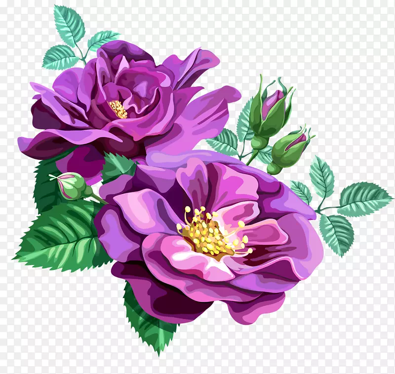 花紫贴玫瑰剪贴画玫瑰图案