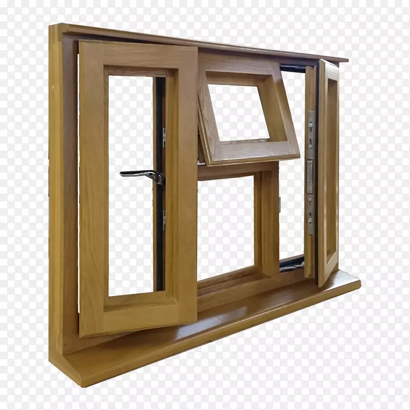 窗木画框橡木小枝窗打开