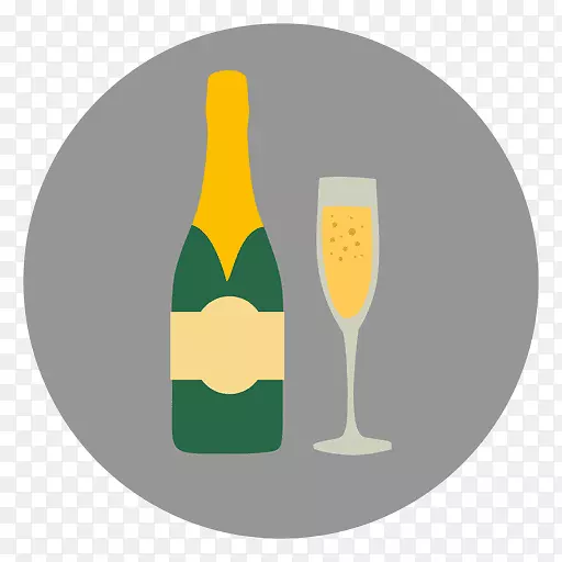 香槟玻璃葡萄酒计算机图标.香槟