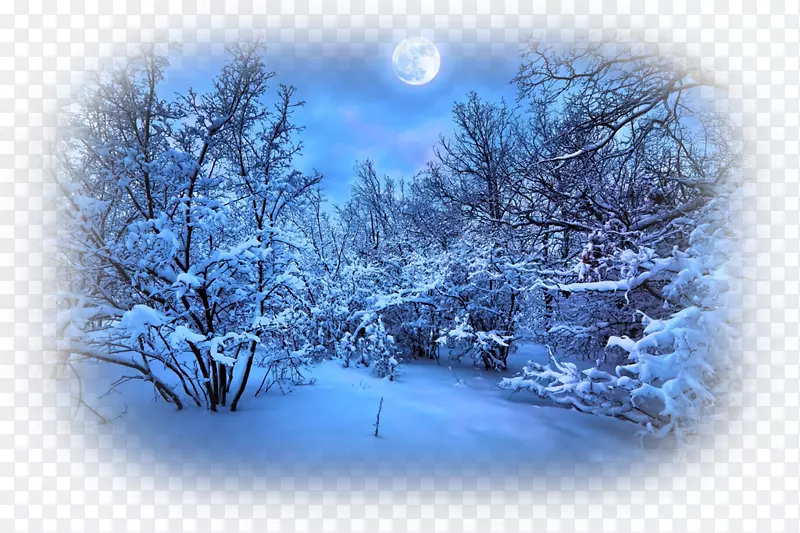 桌面壁纸冬季夜空-自然景观