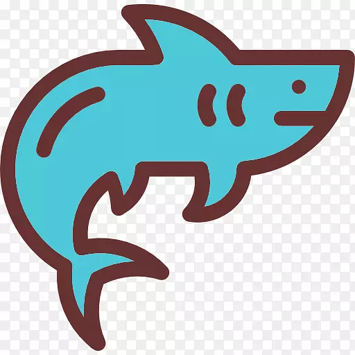 鲨鱼电脑图标剪贴画-水生