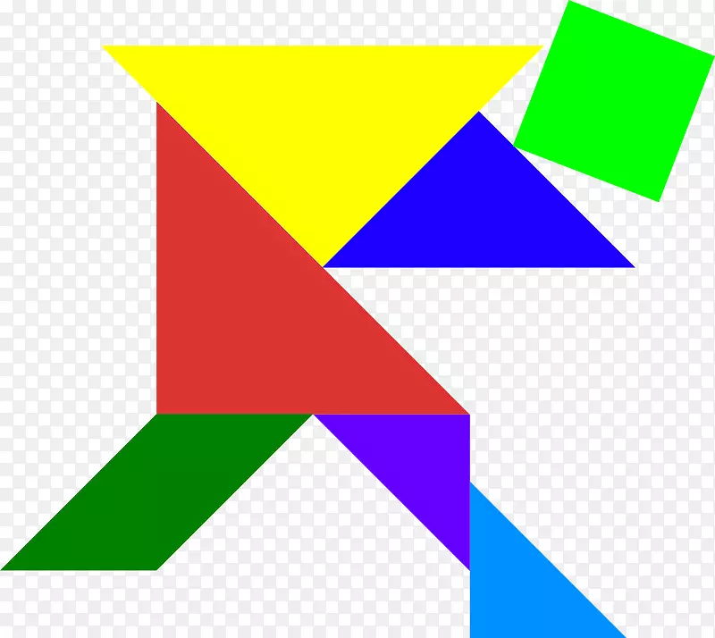 七巧板三角图形设计剪贴画.明亮的颜色
