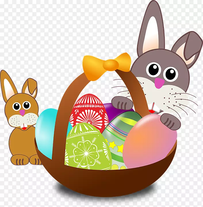 复活节兔子篮子复活节彩蛋孩子-复活节小鸡
