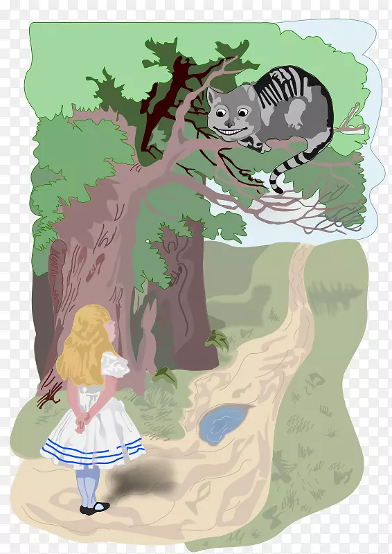 柴郡猫爱丽丝在仙境中的冒险-爱丽丝