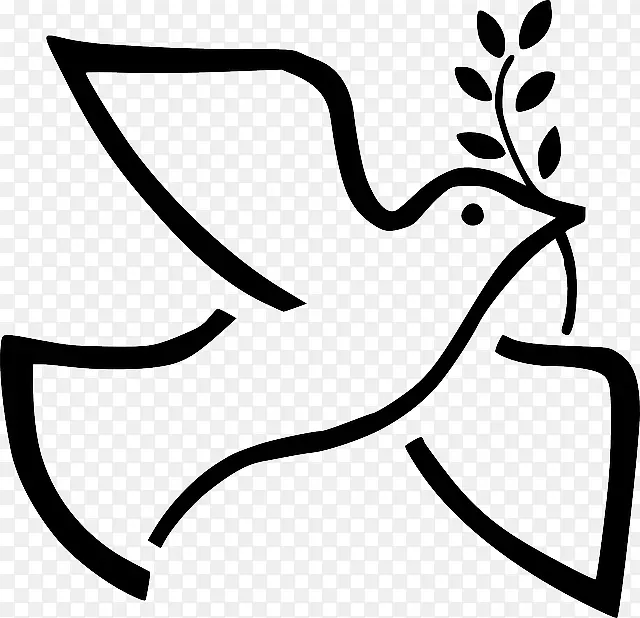 和平象征鸽子象征橄榄枝剪贴画-和平之鸟