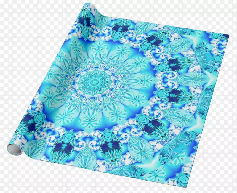 水族绿松石蓝色纺织品.精致花边